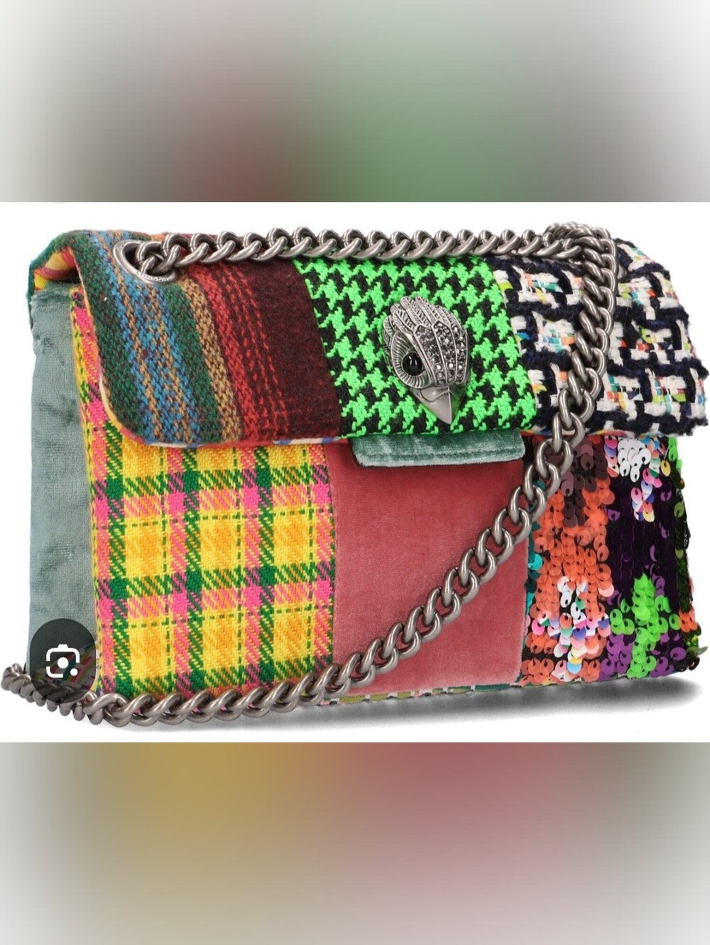 Kurt Geiger Tweed And Sequin Kensignton  Crossbody Bag With Dustcover Rare